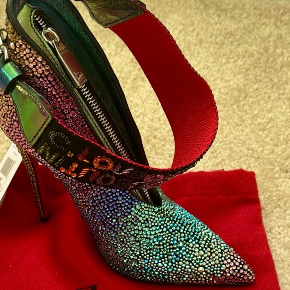Limited Edition Christian Louboutin A B Charm Rainbow Multi Crystal Strass Bag - Picture 6 of 12